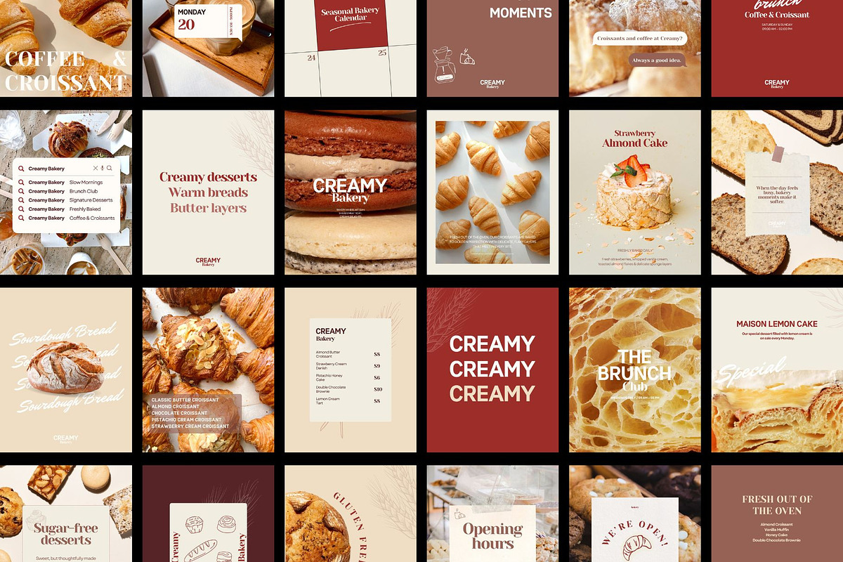 Bakery Instagram Canva Template, a Social Media Template by Mia Branding Studio (Photo 1 of 4)