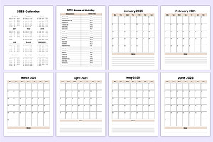 2025-2026 Monthly Planner Canva Kdp