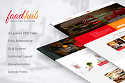 Foodhub - Responsive Restaurant PSD, a Landing Page Template by Pentaclay (Thumbnail 1 of 8)