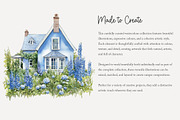 100 watercolour delphinium clip art, a Seasonal Illustration by Poppy Lane Studio (Thumbnail 8 of 12)