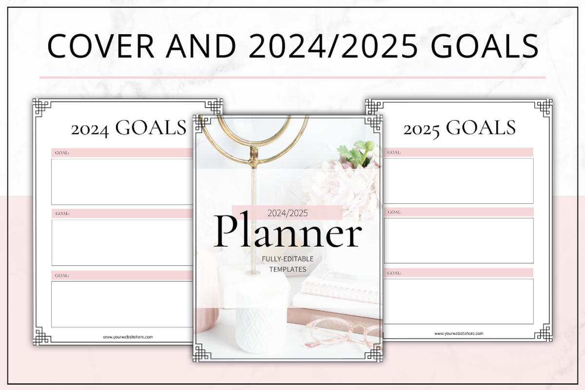 Planner Templates Canva - Blush, a Stationery Template by Lady Boss Studio (Photo 4 of 8)