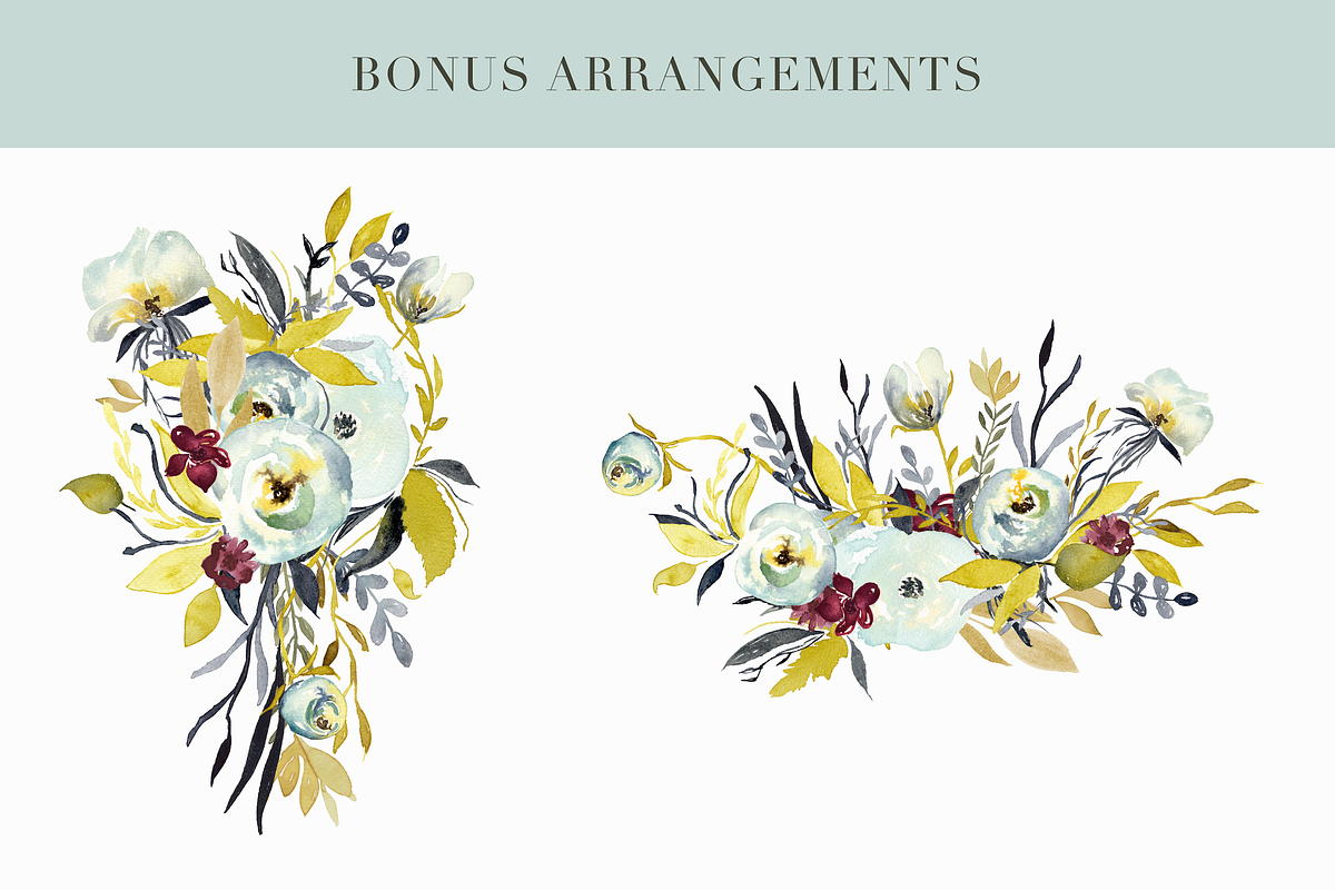 Bohemian Flora - Watercolor Clipart, an Illustration by The Autumn Rabbit Ltd (Photo 3 of 7)