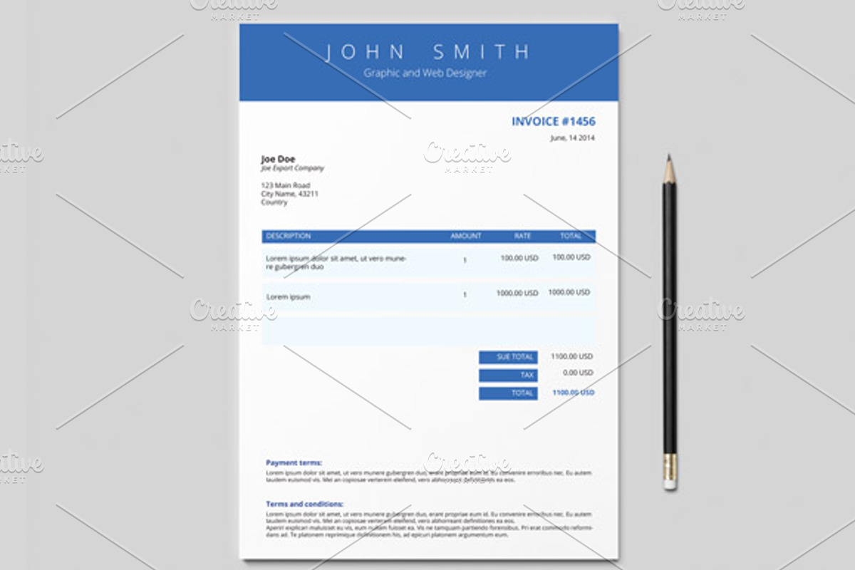 Invoice Template (3 colours), a Stationery Template by Design Shop (Photo 3 of 3)