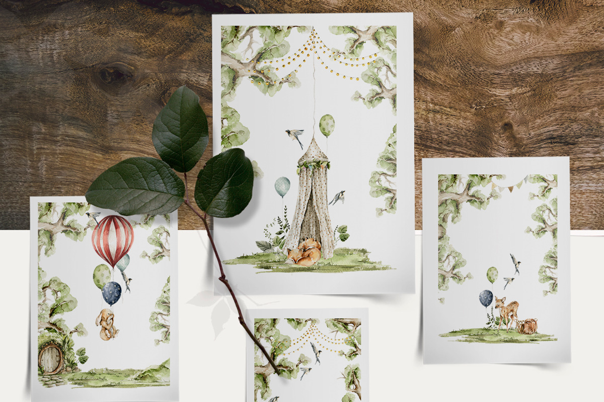 Little woodland Cute baby animals, an Animal Illustration by 60secondsArt (Photo 3 of 13)