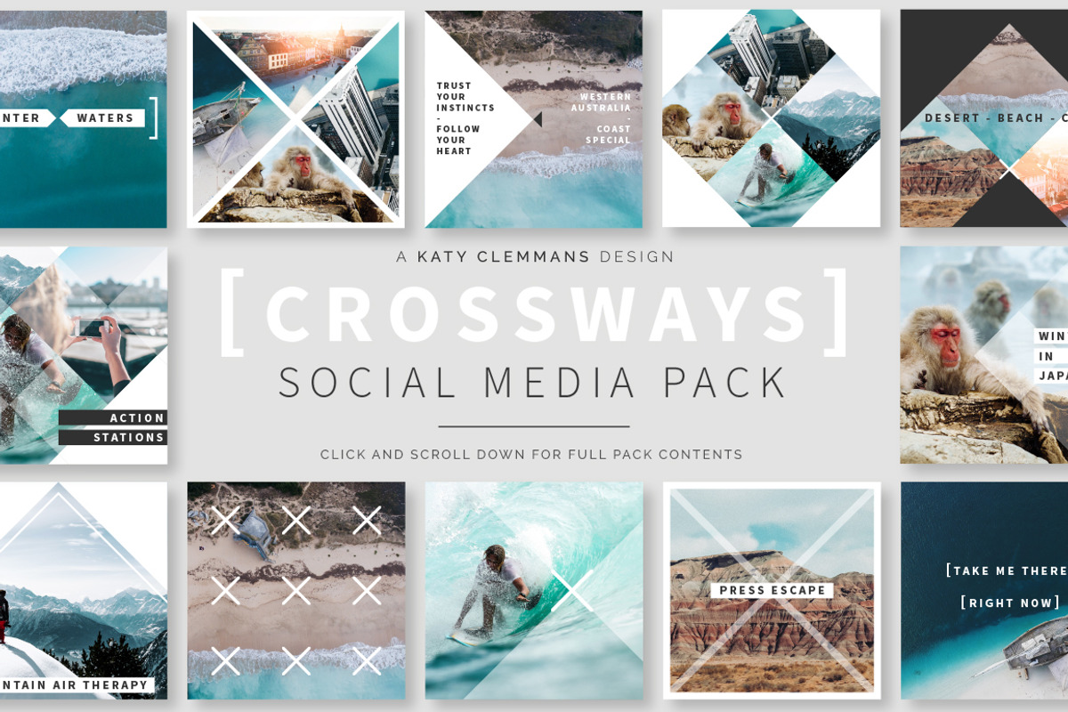 Crossways Social Media Template Pack, a Social Media Template by Katy Clemmans (Photo 2 of 9)