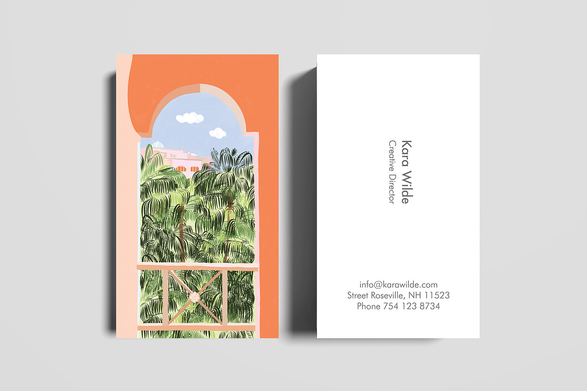 Summer Travel Business Card Template, a Business Card Template by The Wall Art Mockup Shop (Photo 2 of 2)