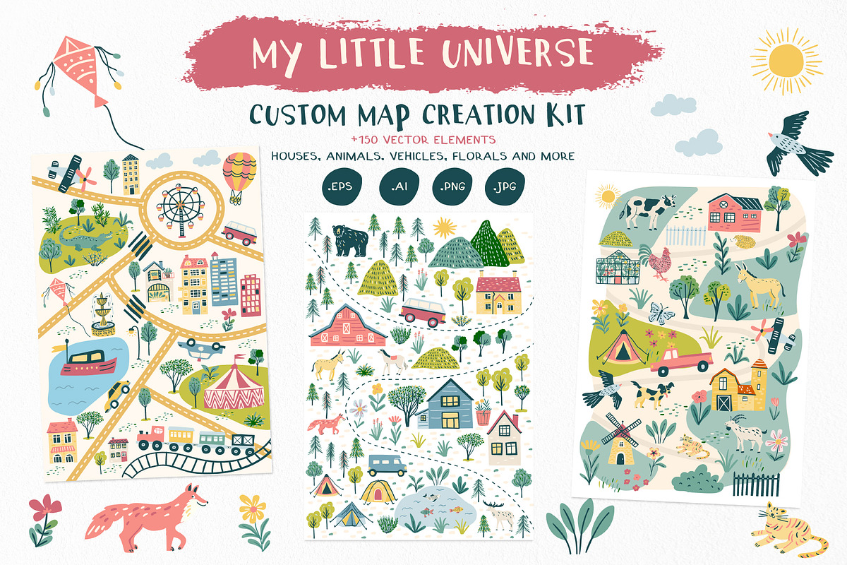 My Little Universe-Map Creation Kit, an Illustration by Anna Ivanir (Photo 1 of 12)