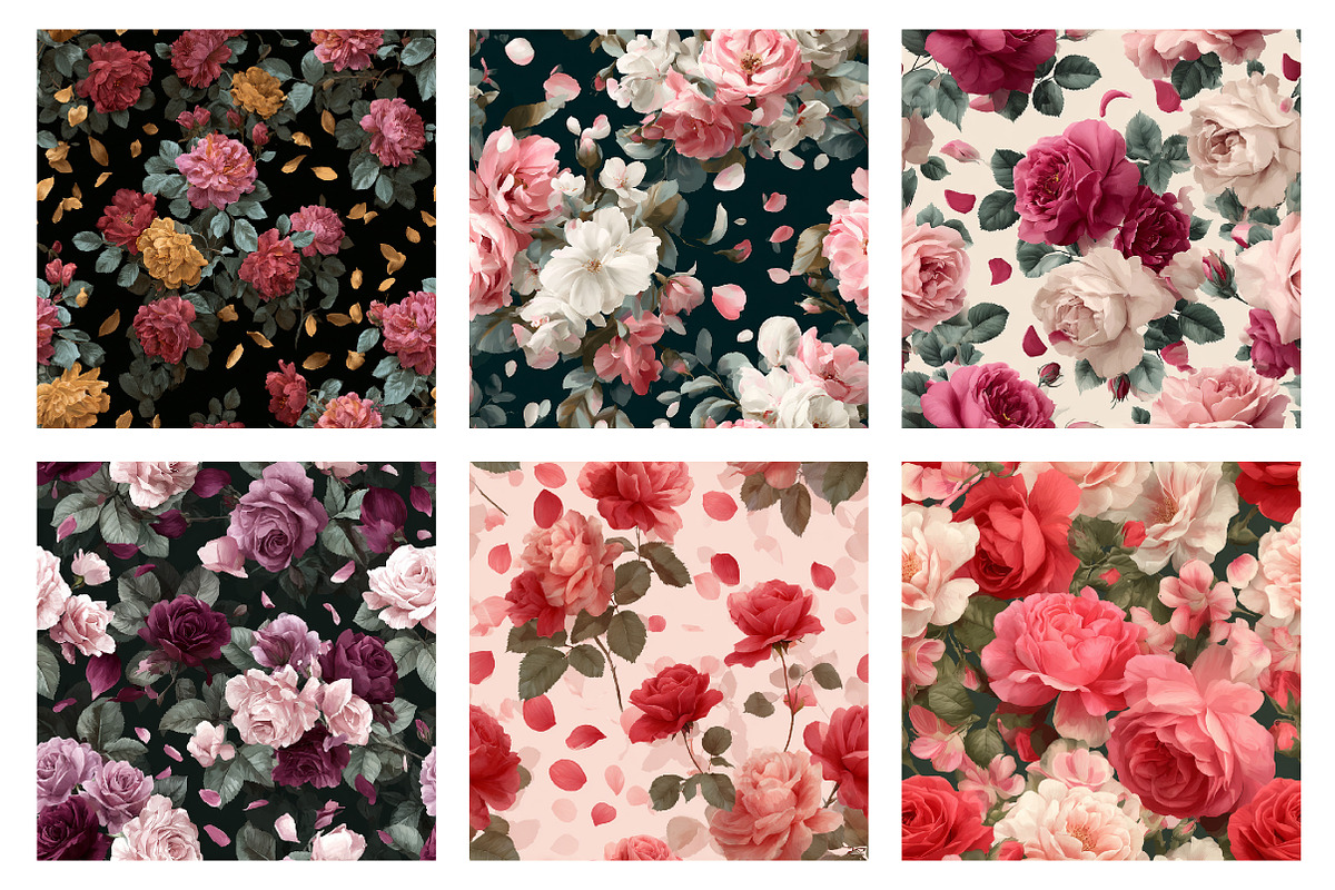 Rose Flowers Background, a Texture Illustration by Dream Creation (Photo 3 of 4)