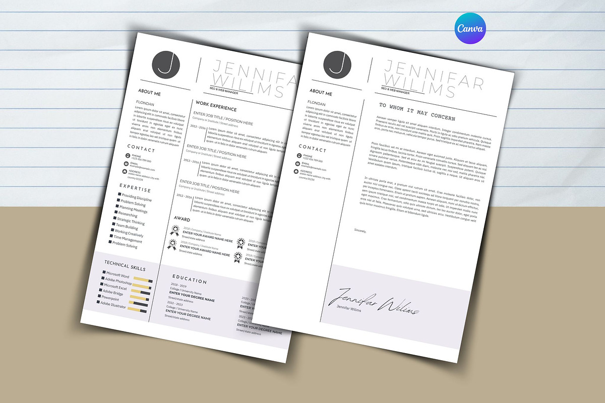 Creative Resume Template, a Templates & Theme by iloveTemplate (Photo 2 of 4)
