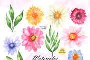 Watercolor colorful flowers clipart, an Illustration by OlDm_Shop (Thumbnail 2 of 6)