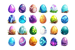 Magic eggs cartoon vector set, an Object Illustration by Valerie Bodnar