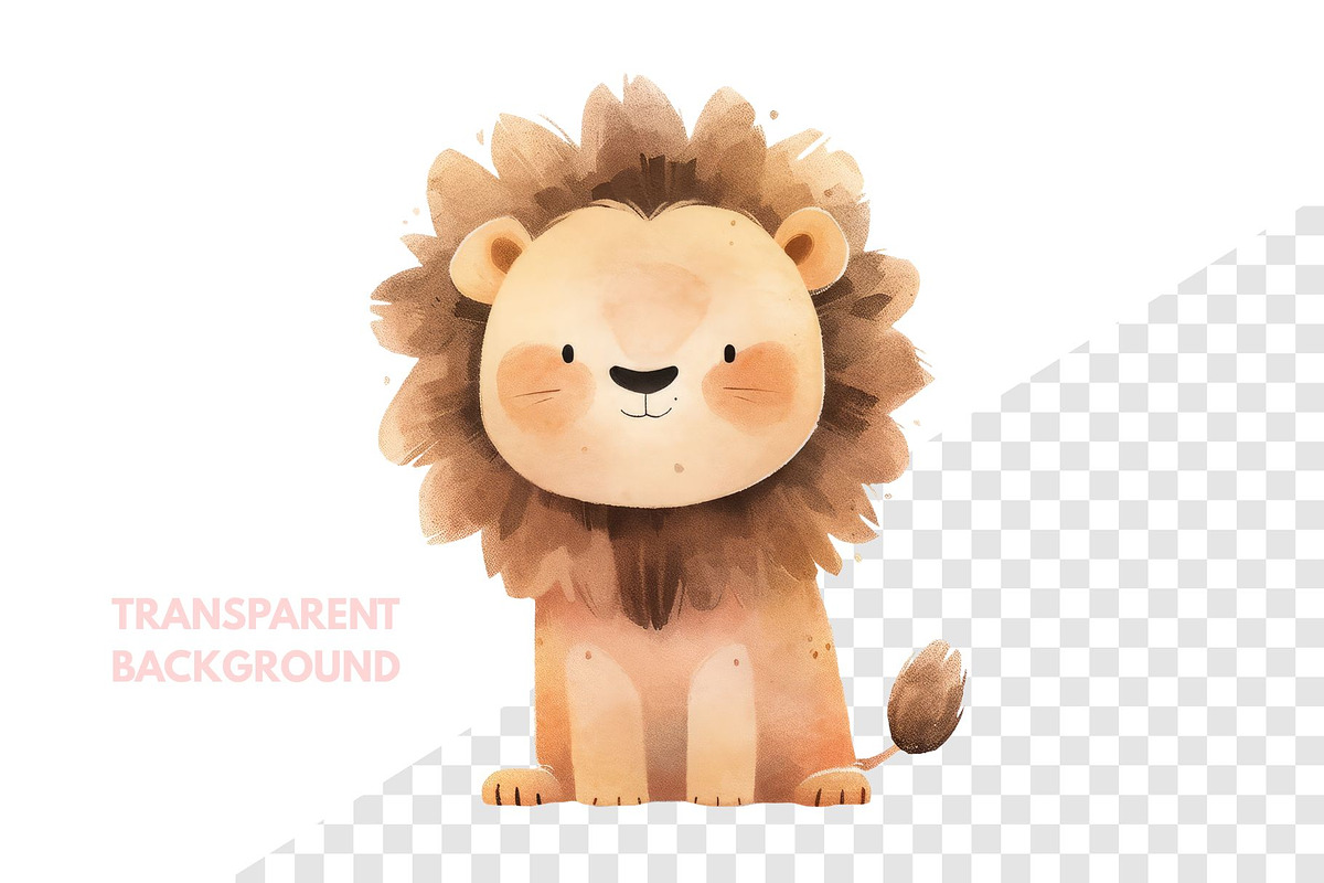 Cute Baby Lion Animal, an Animal Illustration by ⋒DesignECShop⋒ (Photo 2 of 3)