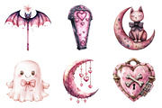 Pink Pastel Halloween Clipart, an Illustration by SinaCreation (Thumbnail 3 of 5)
