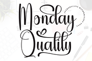 Monday Quality | Script Font, a Handwritten Font by Scratchones (Thumbnail 1 of 9)