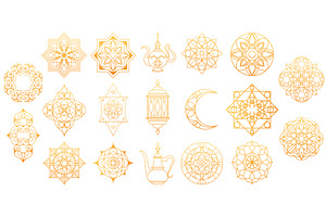 Islamic Ramadan ornament icons, an Object Illustration by art PVP - market