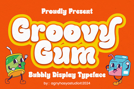 Groovy Gum - A Bubbly Display Font, a Symbol Font by agnyhasyastudio