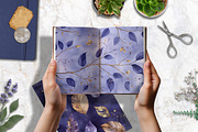 Royal Amethyst Leaves Scrapbook Set, a Background Graphic by V Design Creator (Thumbnail 3 of 12)