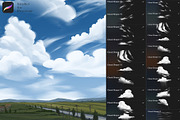 Clouds Procreate Brushes Stamps, a Brush Add-On by Spark Studio Brushes (Thumbnail 5 of 5)