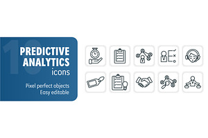 Predictive analytics icon set, a Technology Illustration by Aimagenarium@gmail.com