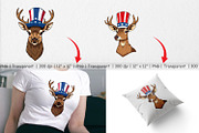 Deer Patriotic Clipart, a Graphic by Artnoy (Thumbnail 3 of 5)