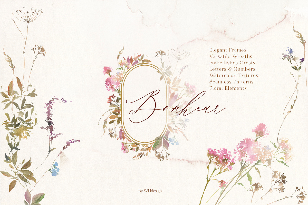 Bonheur Fall Florals Clip Art, an Illustration by whiteheartdesign (Photo 1 of 18)