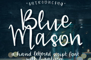 Blue Mason Script Font, a Handwritten Font by Groovy Fonts by Mindy (Thumbnail 1 of 6)