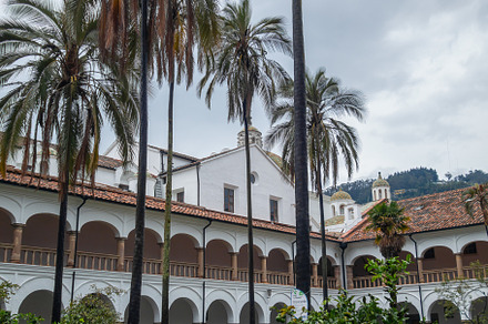 San Francisco convent and church courtyard in Quito, Ecuador