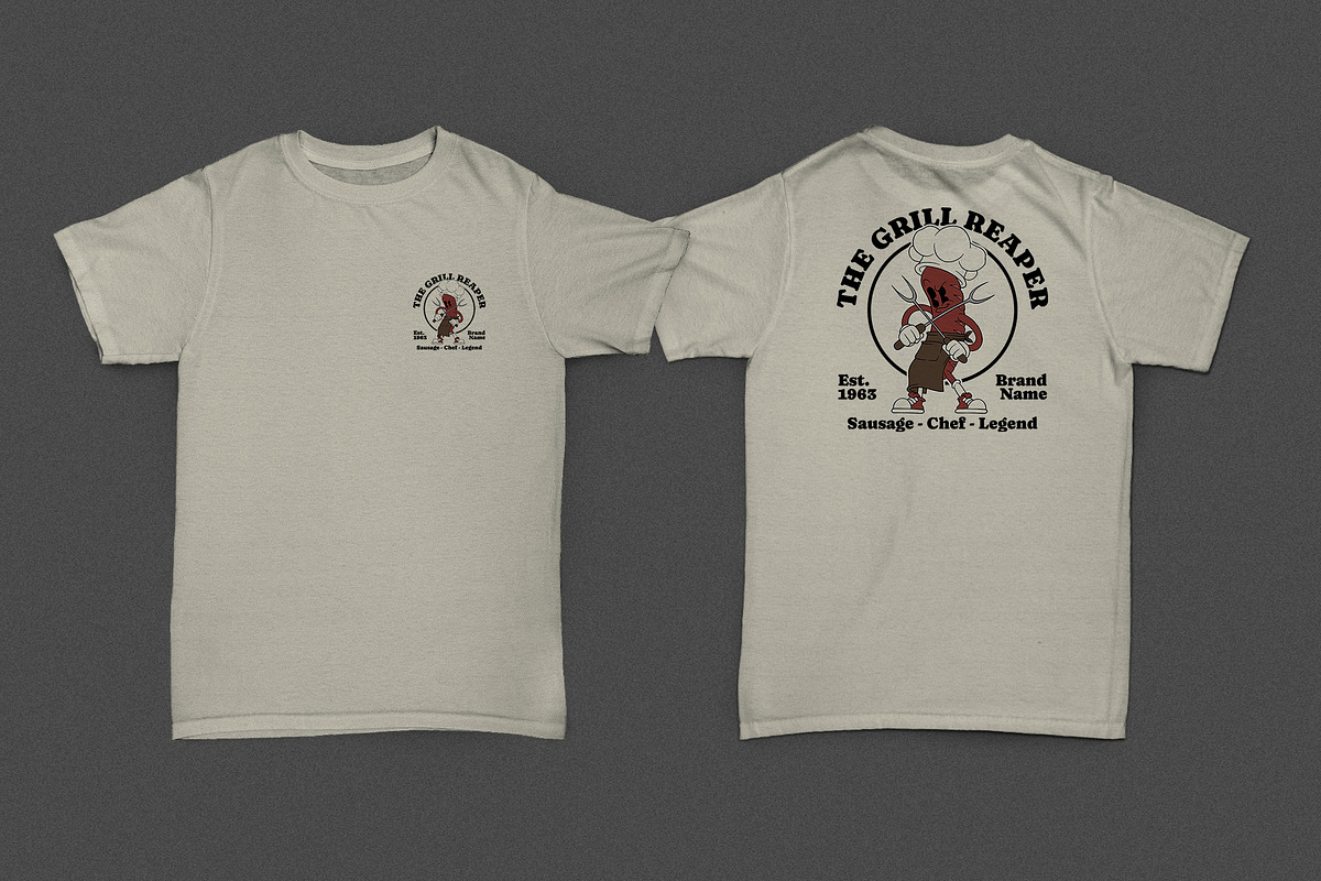 retro sausage grill chef mascot, a Branding & Logo Template by Judsart (Photo 2 of 3)