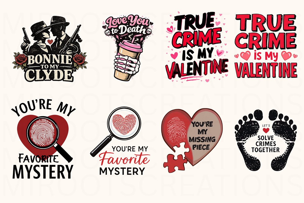 True Crime Valentine PNG Bundle, an Object Graphic by MIRoots Design Studio (Photo 4 of 6)