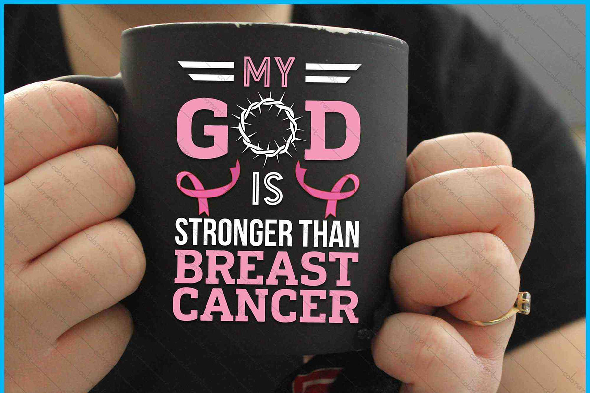 Awareness God Stronger Cancer SVG, an Object Graphic by Creativeusart (Photo 3 of 4)