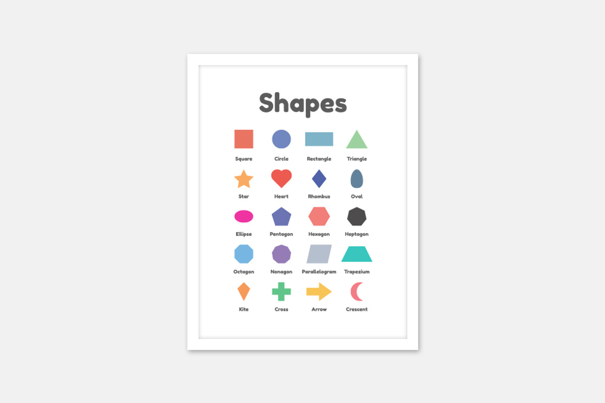 Shapes for Kids Geometric Poster, a Decorative Illustration by TukTuk Design (Photo 3 of 6)