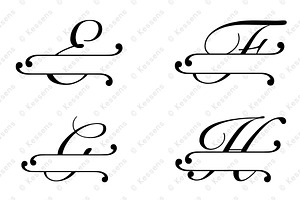 Split Monogram SVGs, PNGs