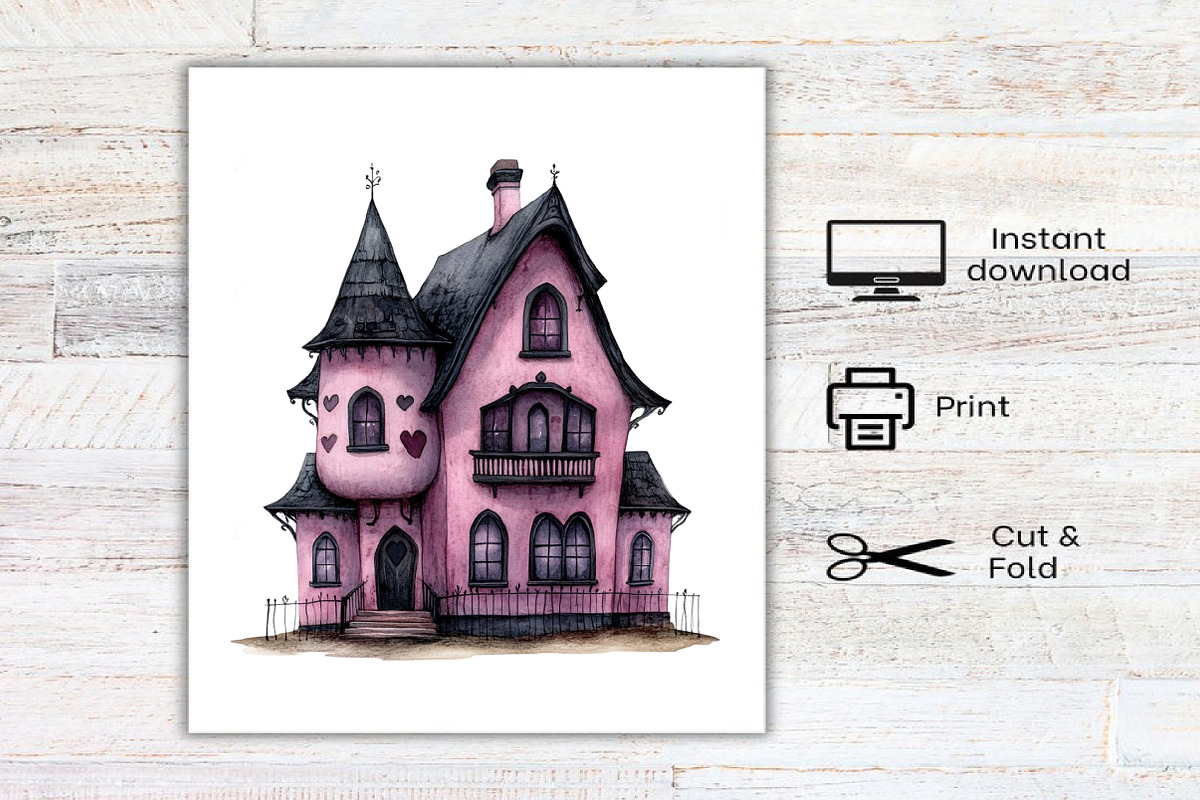 Watercolor Black Pink Halloween, an Illustration by Canvas Craft (Photo 7 of 7)