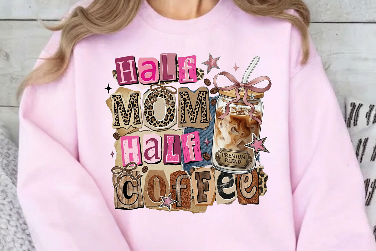 Half Mom Half Coffee PNG, Retro Mama, a Graphic by Vector Portal (Photo 2 of 8)