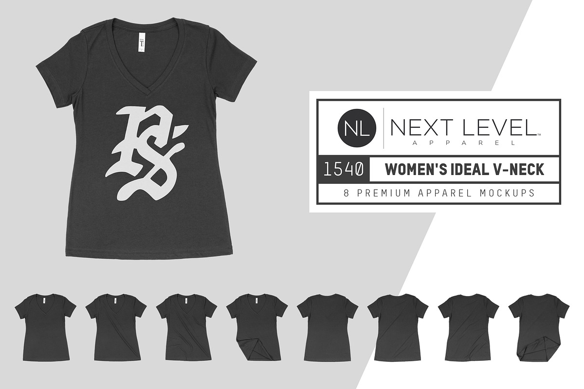 Next Level 1540 Women's Ideal V-Neck, a Shirt Mockup by Pixel Sauce™ (Photo 1 of 7)