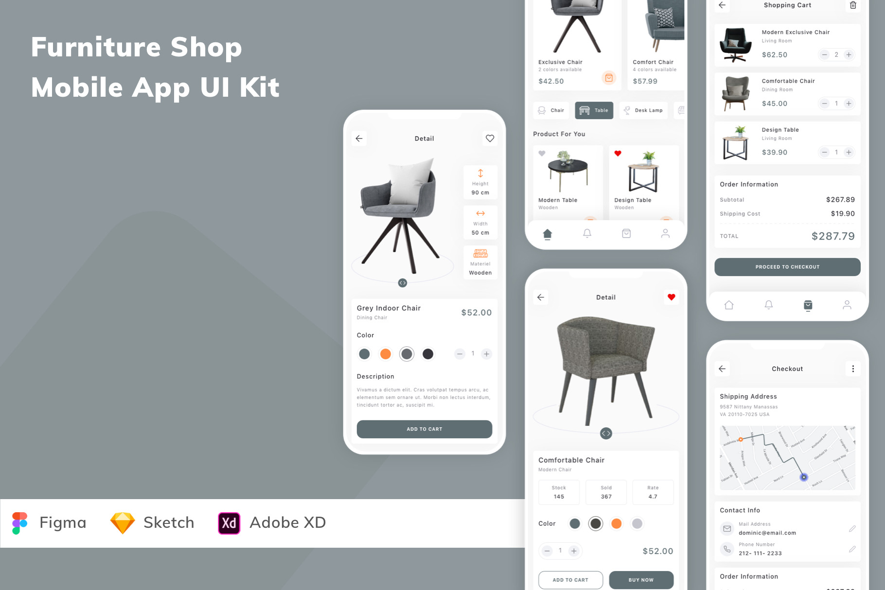 Furniture Shop Mobile App UI Kit, an UI Kit Template by Betush