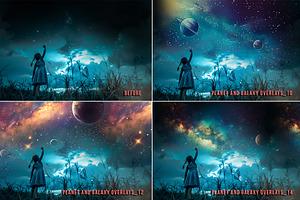 Planet & Galaxy Transparent Overlays