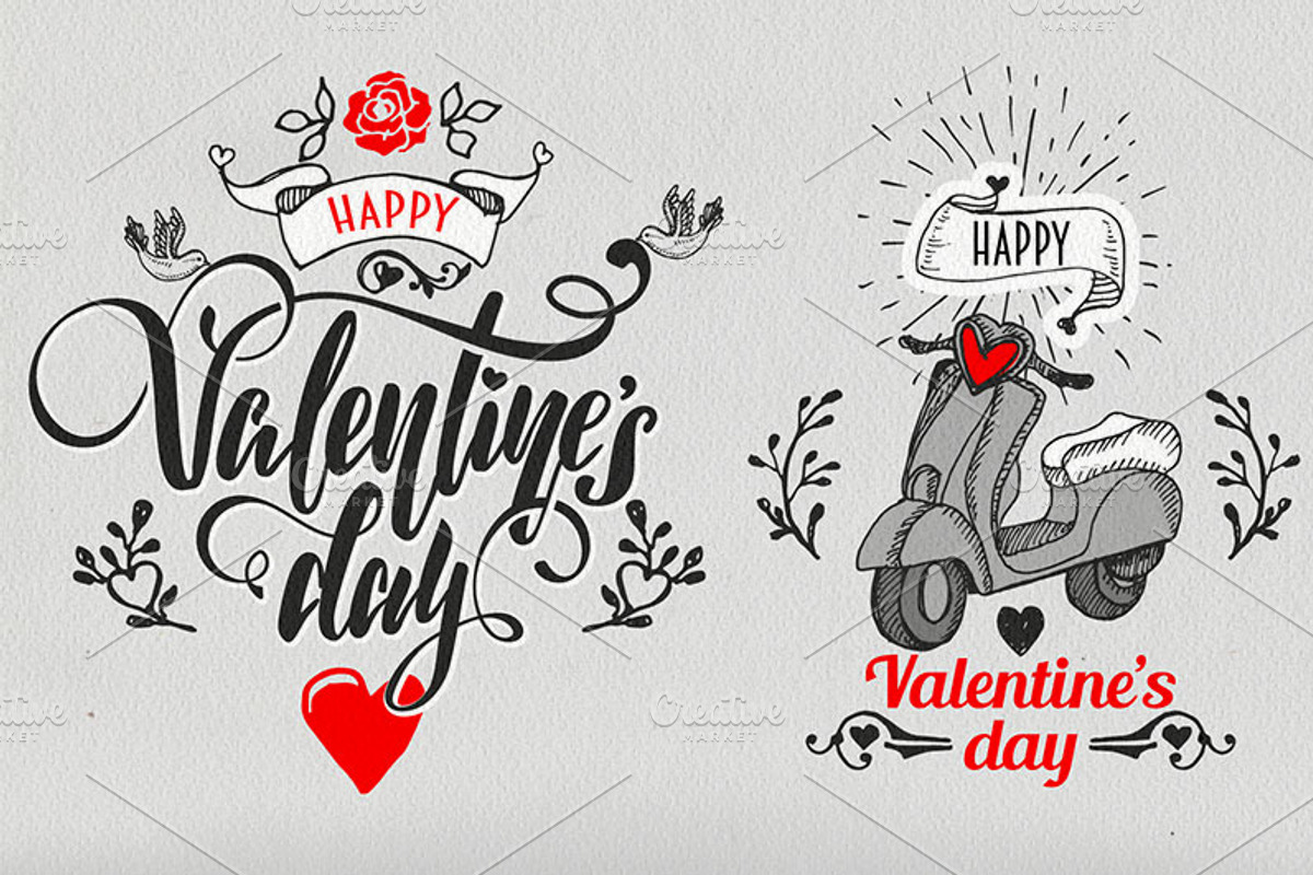*16* Valentine's Day Labels, a Decorative Illustration by ARSCOR (Photo 2 of 6)