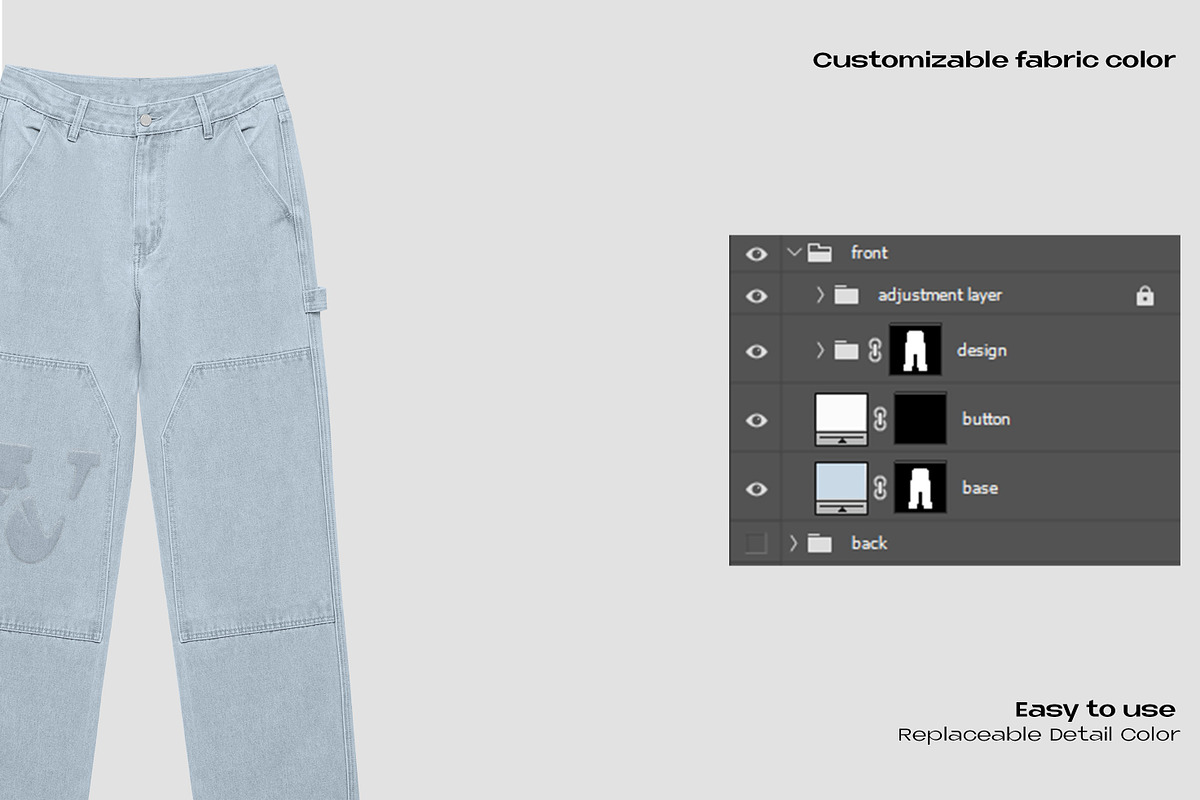 Carpenter pants mockup, a Bottom Mockup by Voyage Studio (Photo 3 of 3)