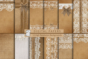 Burlap & Lace Backgrounds