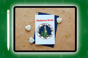 Design Card Template Christmas Brush