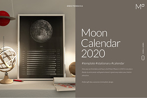 Minimalistic Wall Moon Calendar 2020