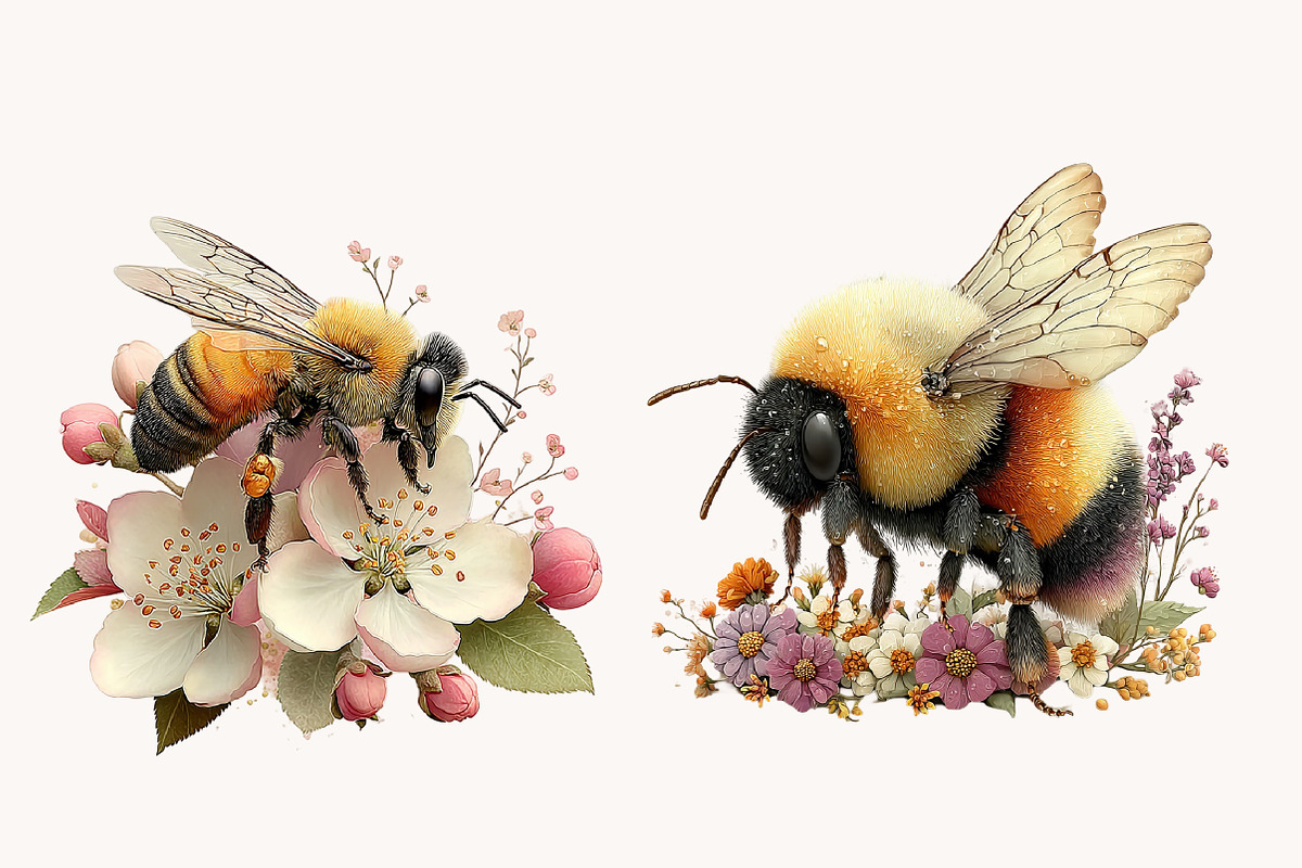 Whimsical GardenBee Clipart, a Seasonal Illustration by Designworld (Photo 6 of 10)