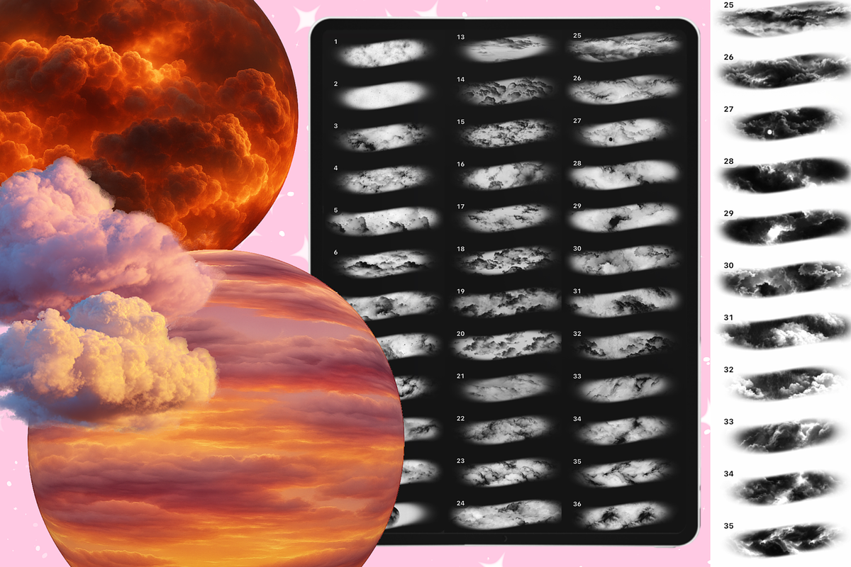 Procreate Cloud Sky texture brushes, a Brush Add-On by Revabrush (Photo 8 of 9)