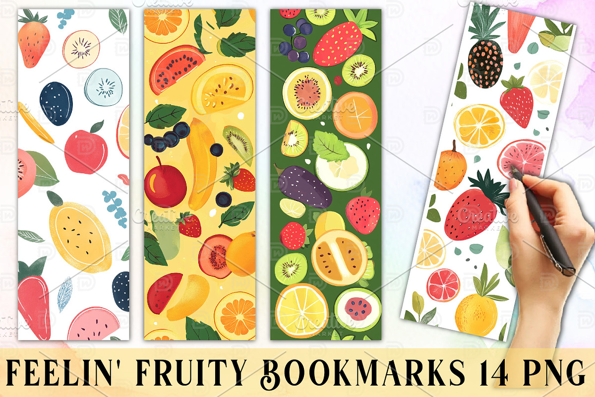 Feelin' Fruity Bookmarks, an Illustration by Watercolor design (Photo 1 of 3)