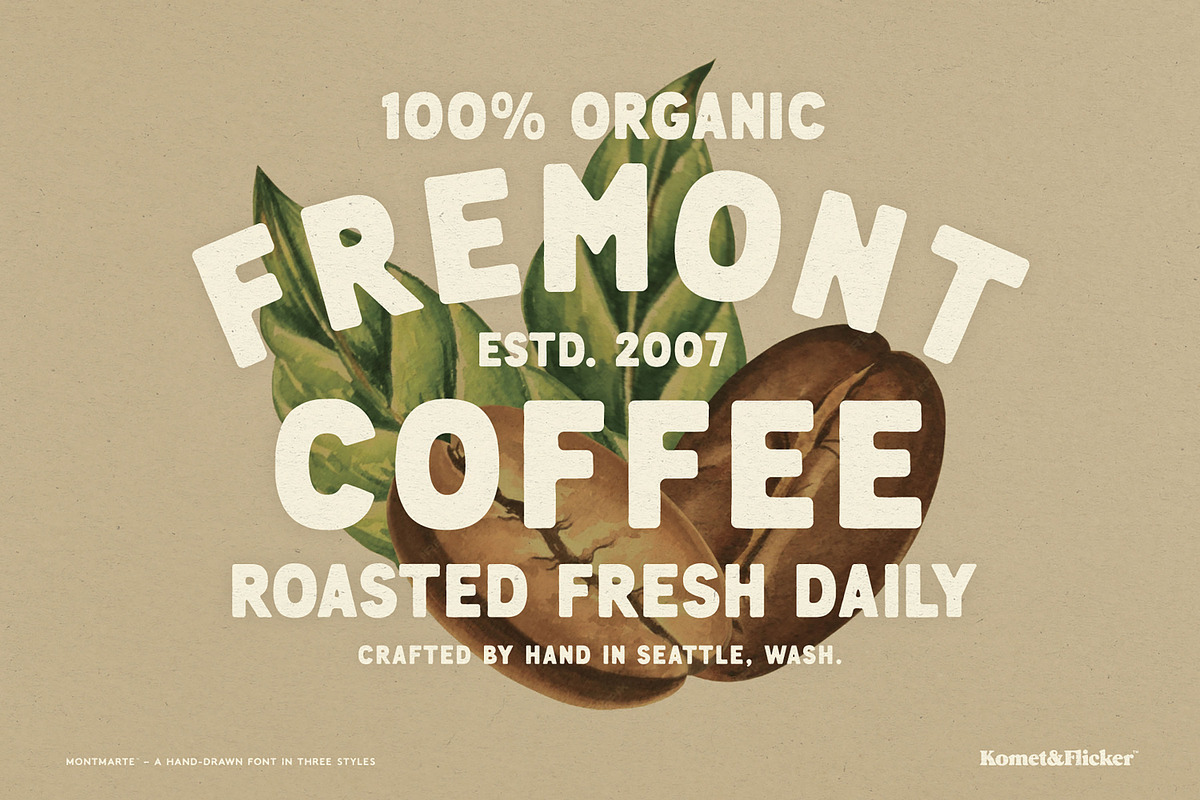 Montmartre - A Hand-drawn Font, a Sans Serif Font by Komet & Flicker (Photo 9 of 16)