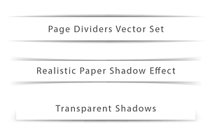 Page Dividers. Paper Shadows Effect.