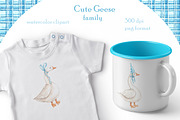 Cute geese watercolor clipart., an Illustration by SabinaWatercolorArt (Thumbnail 5 of 6)