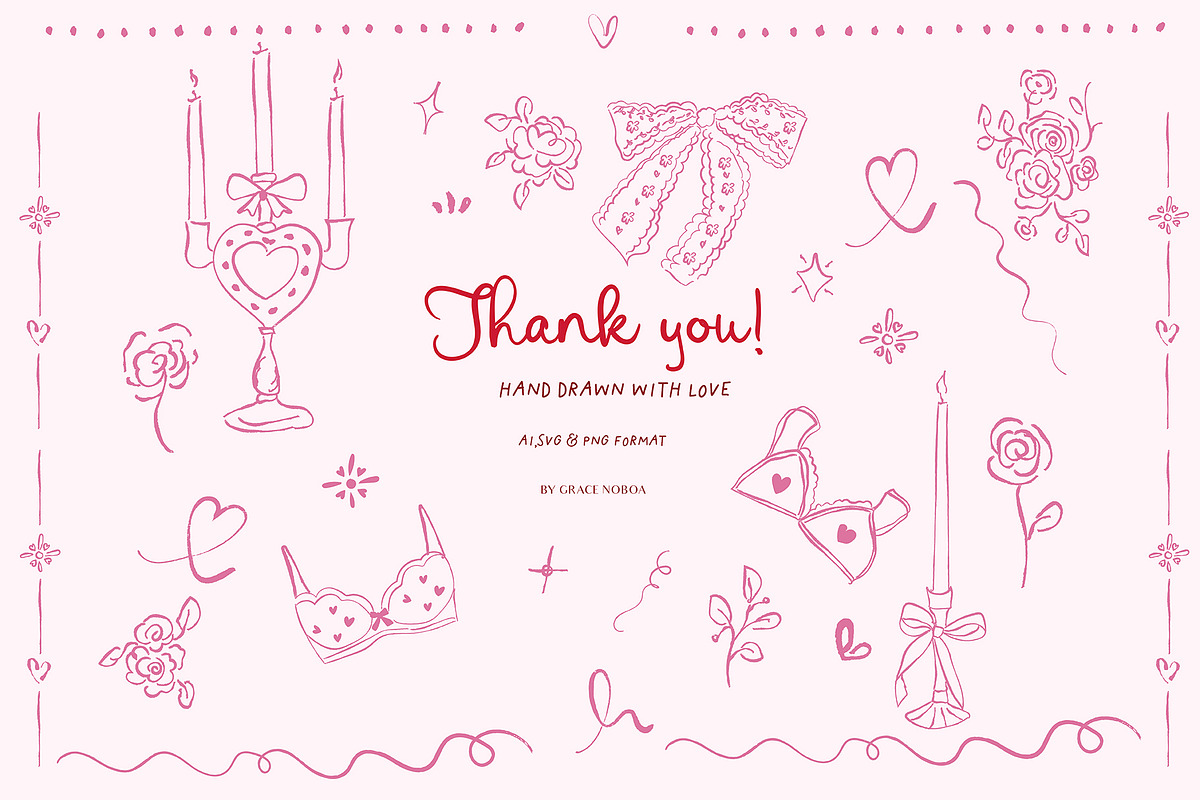 Valentine's day Hand Drawn Line art, an Object Graphic by Grace Noboa Illustrations (Photo 14 of 14)