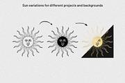 Sunburst, Sun, Moon & Stars vectors, an Illustration by jessicamdesign (Thumbnail 4 of 8)